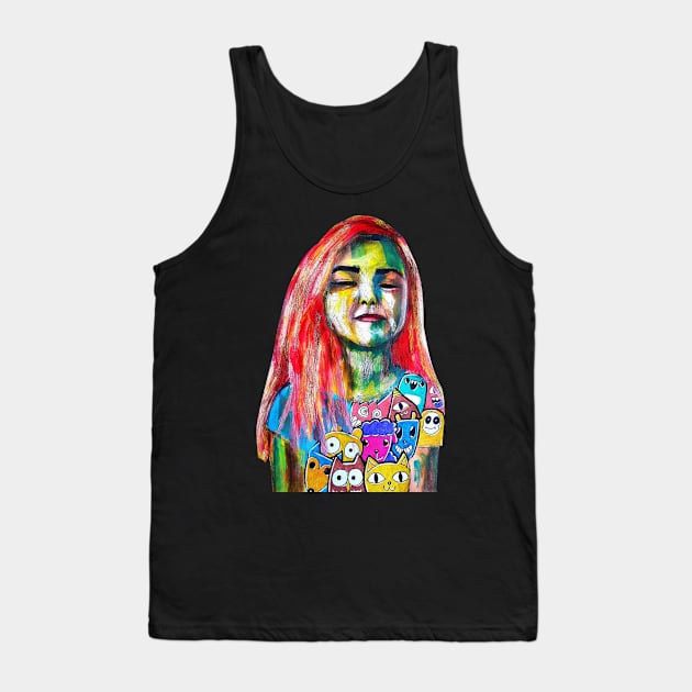 redhair lisa abstract paint Tank Top by chachazart